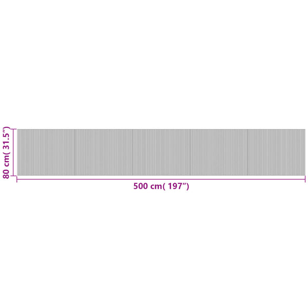 Matto suorakaide harmaa 80x500 cm bambu