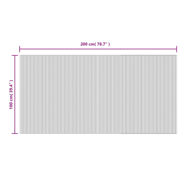 Matto suorakaide harmaa 100x200 cm bambu