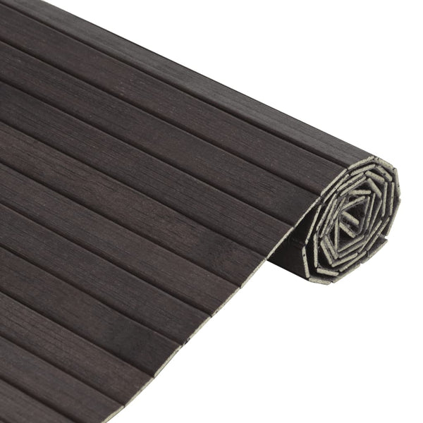 Matto suorakaide tummanruskea 100x200 cm bambu