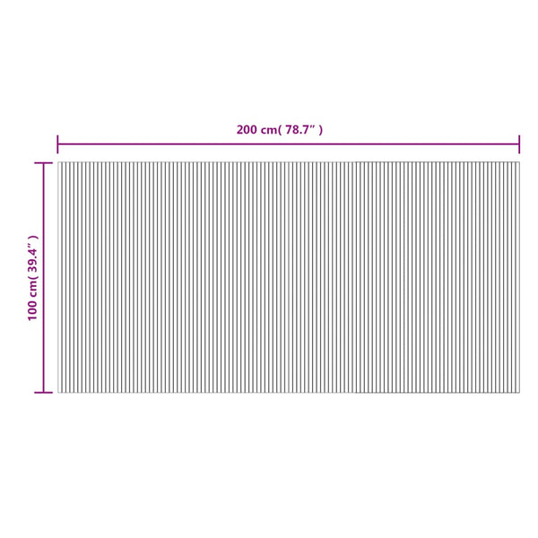 Matto suorakaide tummanruskea 100x200 cm bambu