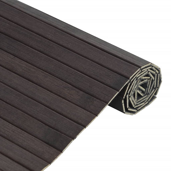 Matto suorakaide tummanruskea 100x400 cm bambu