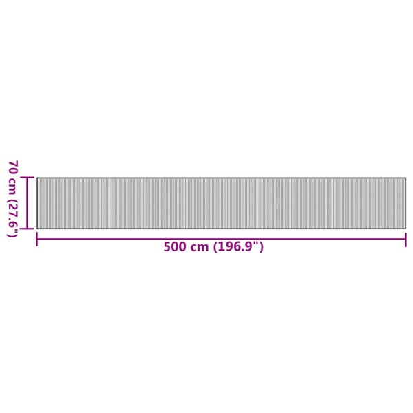 Matto suorakaide musta 70x500 cm bambu