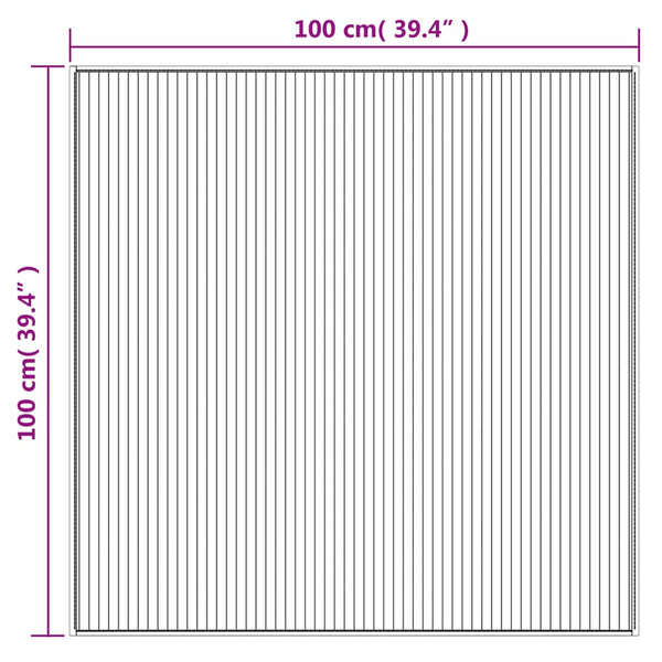 Matto neliö harmaa 100x100 cm bambu