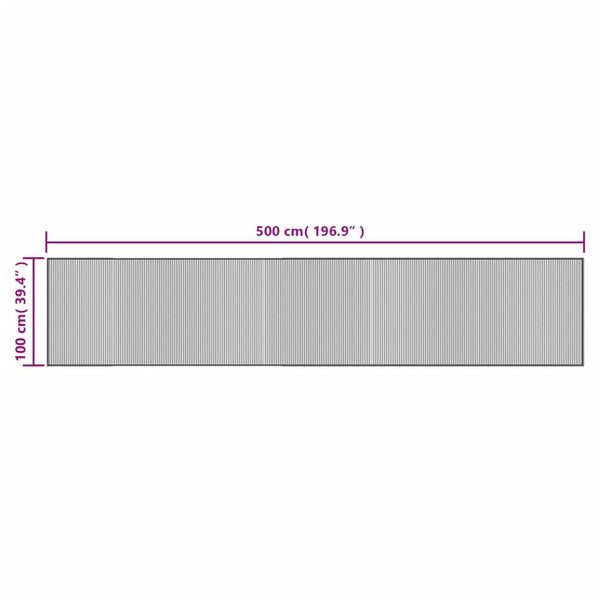 Matto suorakaide musta 100x500 cm bambu