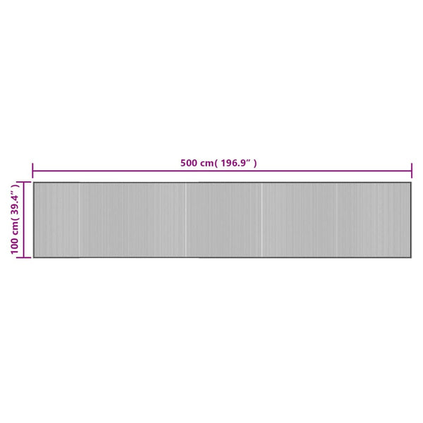 Matto suorakaide harmaa 100x500 cm bambu