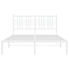 Metallinen sängynrunko päädyllä valkoinen 140x190 cm