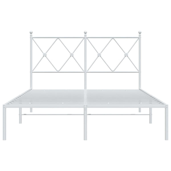 Metallinen sängynrunko päädyllä valkoinen 120x190 cm