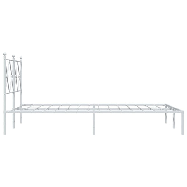Metallinen sängynrunko päädyllä valkoinen 120x190 cm
