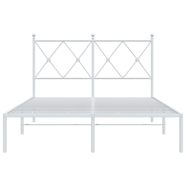 Metallinen sängynrunko päädyllä valkoinen 120x200 cm