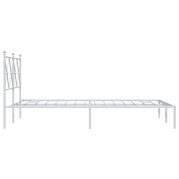 Metallinen sängynrunko päädyllä valkoinen 120x200 cm