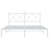 Metallinen sängynrunko päädyllä valkoinen 150x200 cm