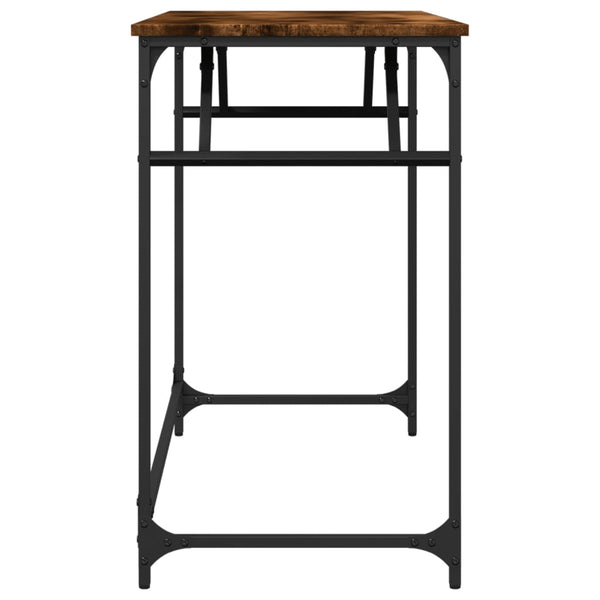 Työpöytä savutammi 100x45x76 cm tekninen puu ja teräs