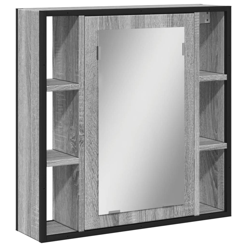 Harmaa kylpyhuoneen peilikaappi Icran 60x16x60cm (puinen)
