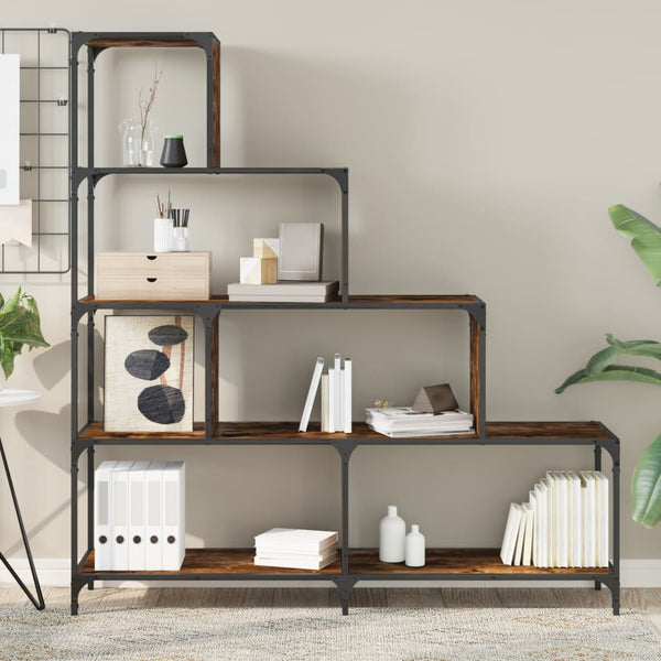 Kirjahylly 4 tasoa savutammi 139x33,5x149 cm tekninen puu