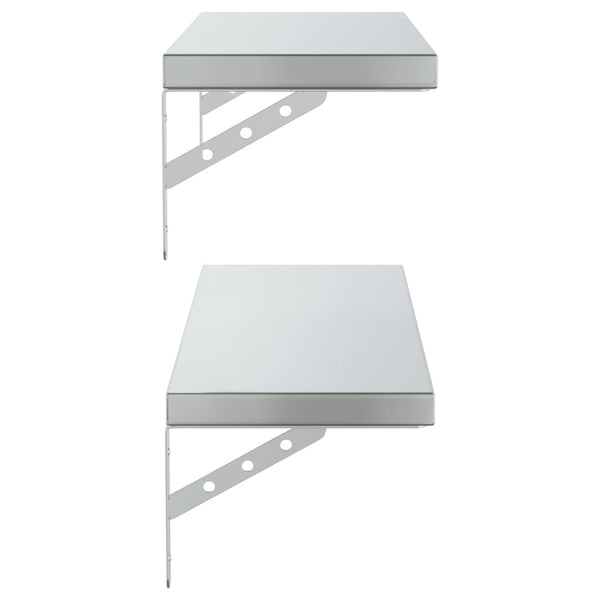 Seinähyllyt 2 kpl 75x23,5 cm hopea ruostumaton teräs