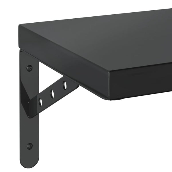 Seinähyllyt 2 kpl 100x23,5 cm musta ruostumaton teräs