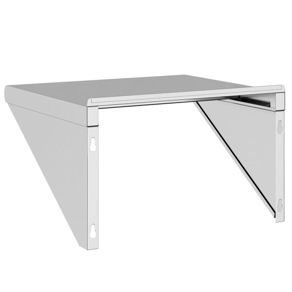 Seinähylly 50x45x31 cm hopea ruostumaton teräs