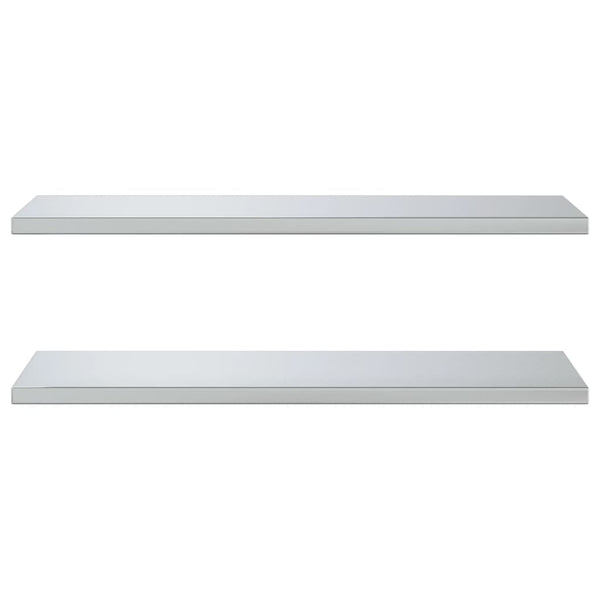Seinähyllyt 2 kpl 100x40x3 cm hopea ruostumaton teräs