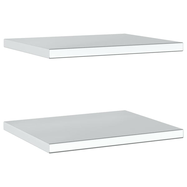 Seinähyllyt 2 kpl 50x40x3 cm hopea ruostumaton teräs