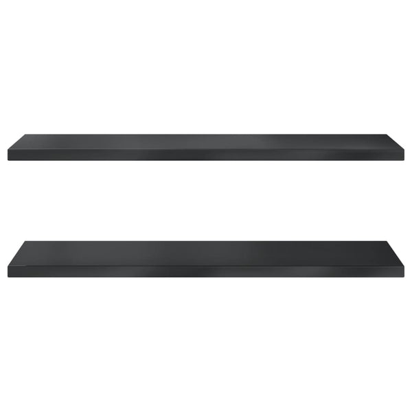 Seinähyllyt 2 kpl 100x40x3 cm musta ruostumaton teräs