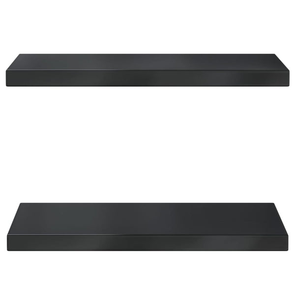 Seinähyllyt 2 kpl 50x23,5x3 cm musta ruostumaton teräs