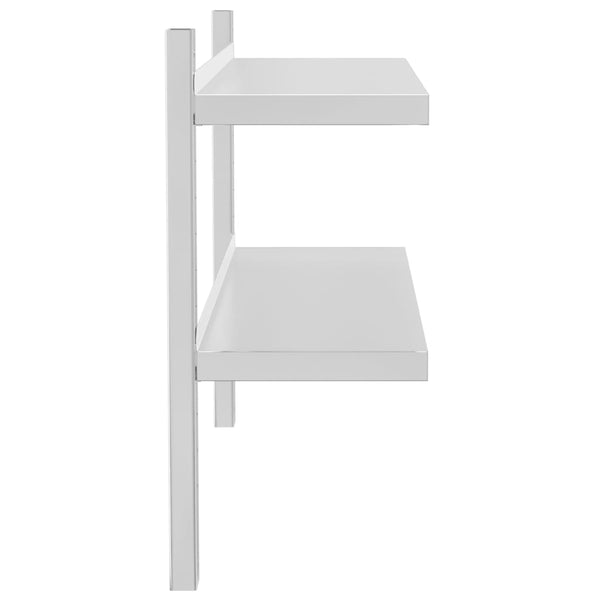 Seinähylly 2-kerroksinen 100x23,5x60 cm hopea ruostumaton teräs