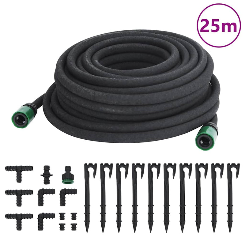 Puutarhaletku musta 0,6" 25 m kumi