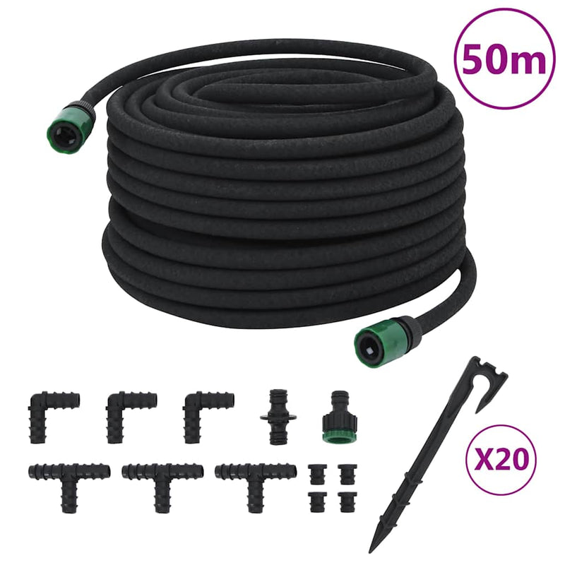 Puutarhaletku musta 0,6" 50 m kumi