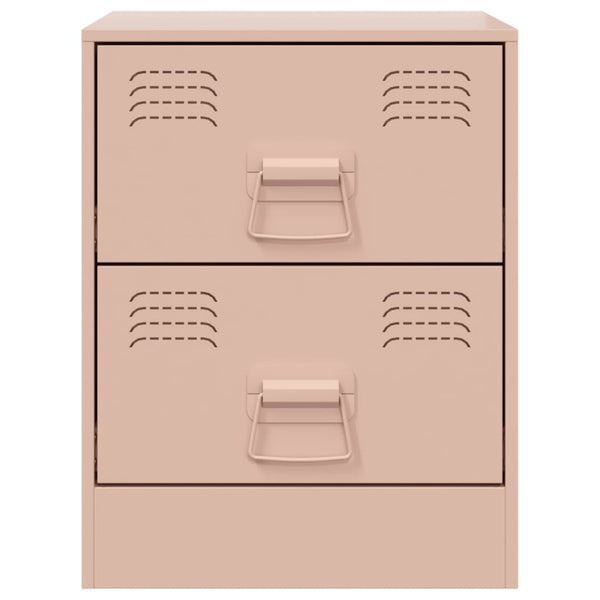 Yöpöydät 2 kpl pinkki 34,5x39x44 cm teräs