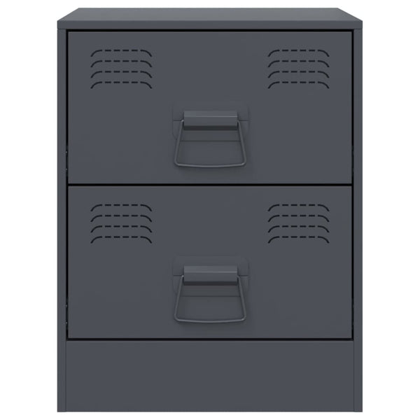 Yöpöydät 2 kpl antrasiitti 34,5x39x44 cm teräs