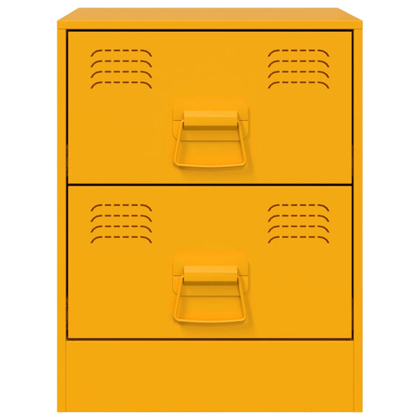 Yöpöydät 2 kpl keltainen 34,5x39x44 cm teräs