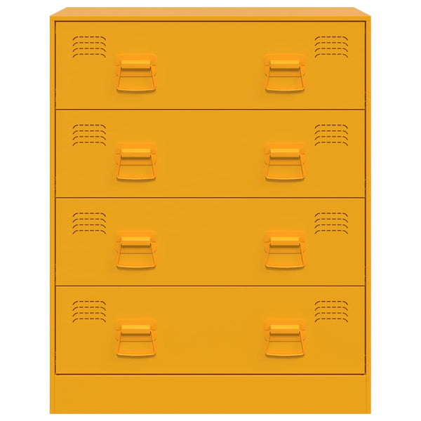 Yöpöytä sinapinkeltainen 67x39x83 cm teräs