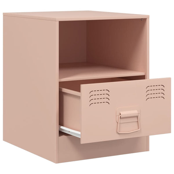 Yöpöydät 2 kpl pinkki 34,5x39x44 cm teräs