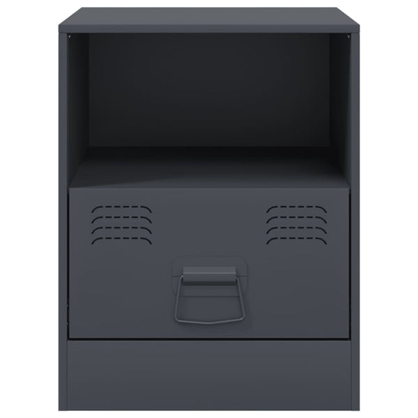 Yöpöydät 2 kpl antrasiitti 34,5x39x44 cm teräs