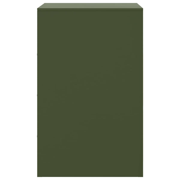 Yöpöytä oliivinvihreä 34,5x39x62 cm teräs