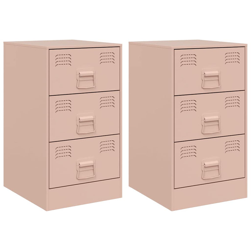 Pinkki yöpöydät Calatori 34,5x39x62cm (2 kpl, teräs)
