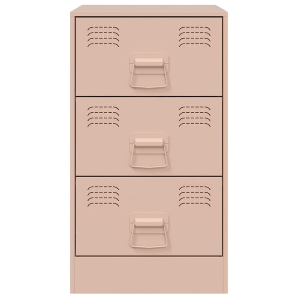 Yöpöydät 2 kpl pinkki 34,5x39x62 cm teräs