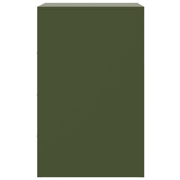 Yöpöydät 2 kpl oliivinvihreä 34,5x39x62 cm teräs