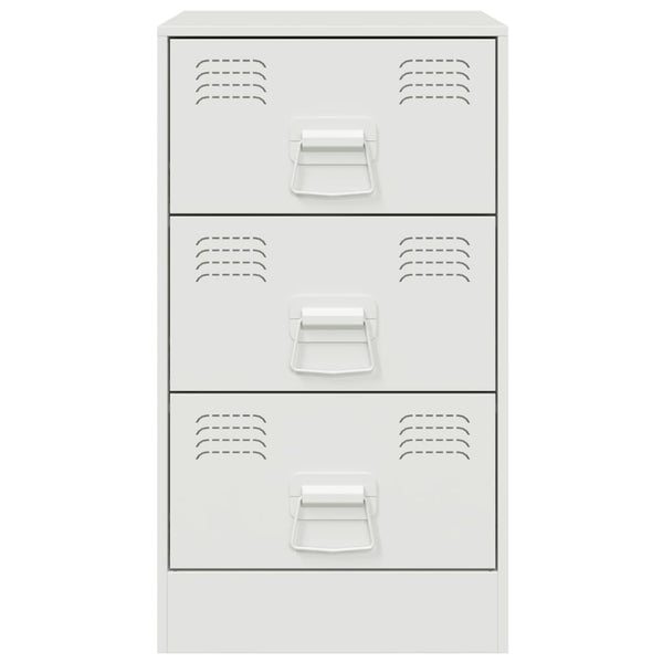 Yöpöydät 2 kpl valkoinen 34,5x39x62 cm teräs