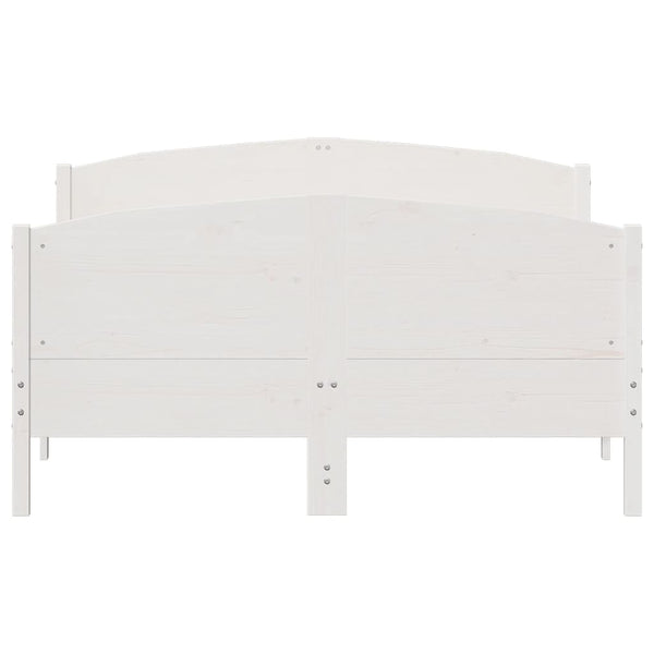 Sängynrunko päädyllä valkoinen 150x200 cm mänty