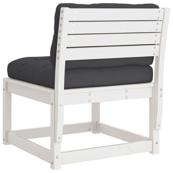 Puutarhasohvat tyynyillä 2 kpl valkoinen täysi mänty