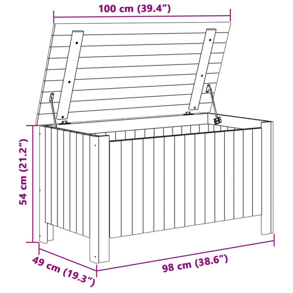 Säilytyslaatikko kannella RANA 100x49x54 cm täysi mänty