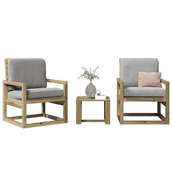 Puutarhasohvasarja Melesie (3-osainen, kyllästetty mänty)