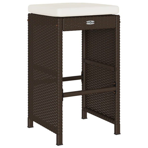 Puutarhan baarijakkarat tyynyillä 2 kpl ruskea polyrottinki