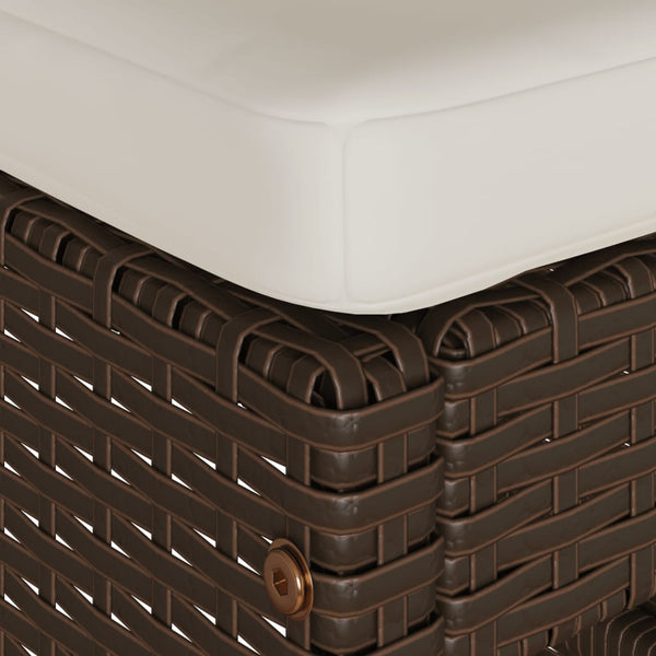 Puutarhan baarijakkarat tyynyillä 2 kpl ruskea polyrottinki