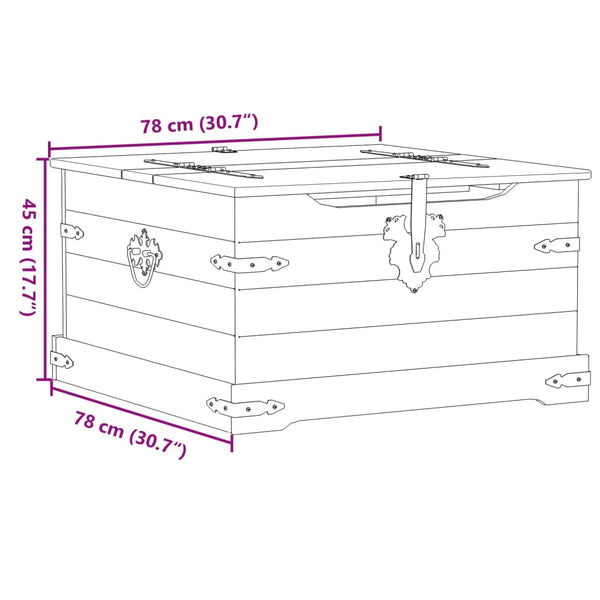 Säilytyslaatikko Corona 78x78x45 cm täysi mänty