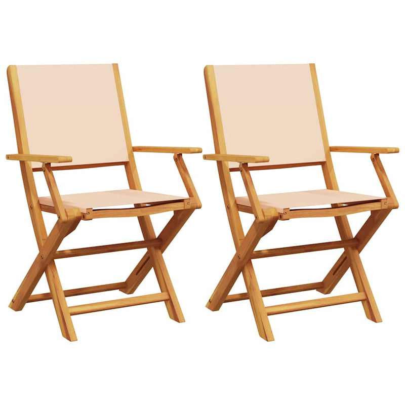 Beige puutarhatuolit Ocheselu (2 kpl akasiapuu ja kangas)