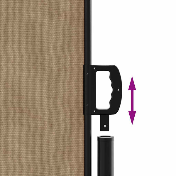 Ruskeanharmaa sisäänvedettävä sivumarkiisi Paraschita 200x500cm