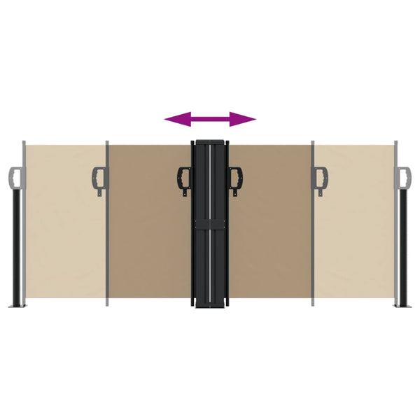 Sisäänvedettävä sivumarkiisi ruskeanharmaa 100x600 cm