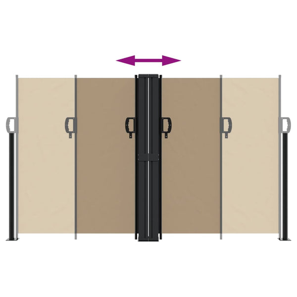 Sisäänvedettävä sivumarkiisi 140x600 cm ruskeanharmaa